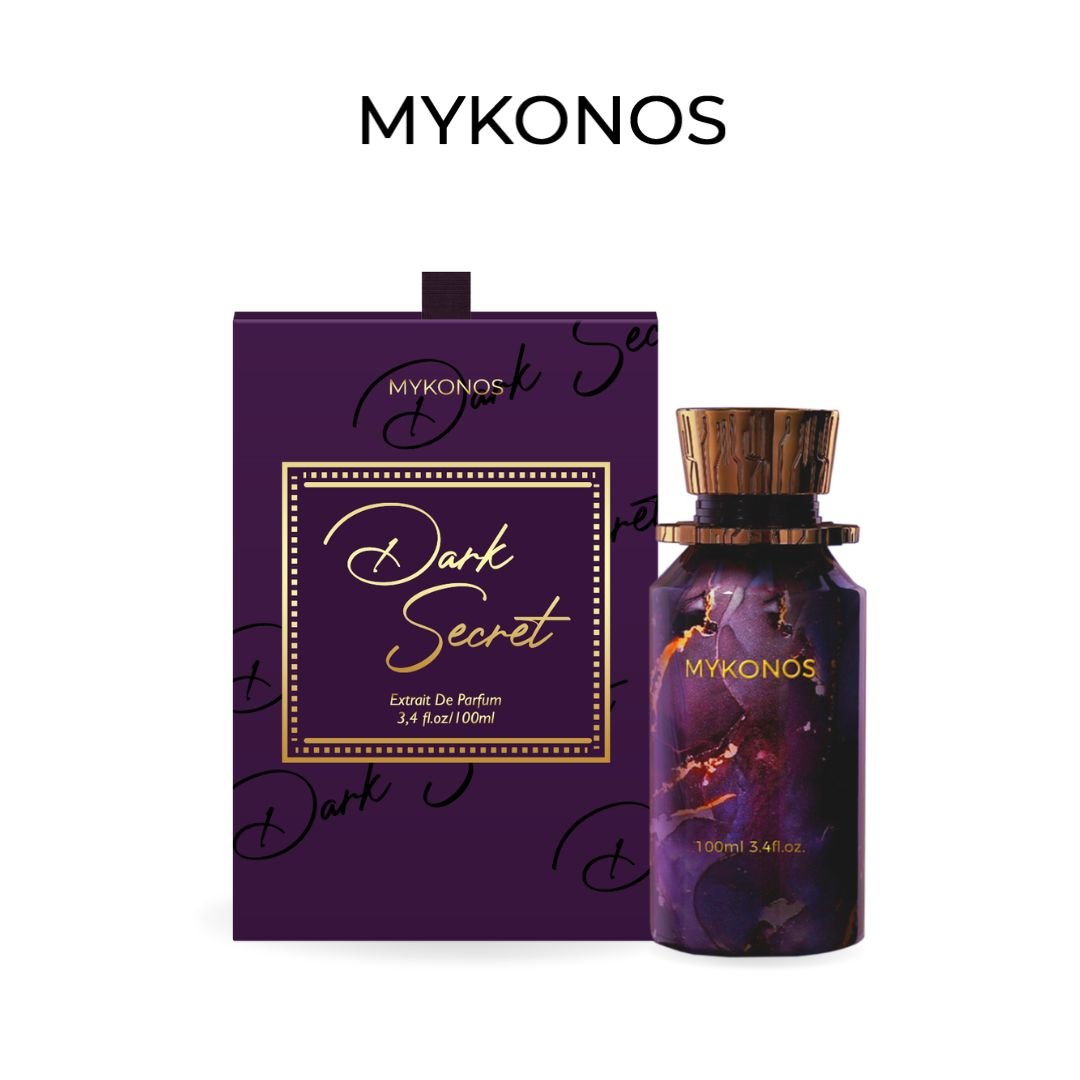 Mykonos Dark Secret Extrait de Parfum – bottle and box