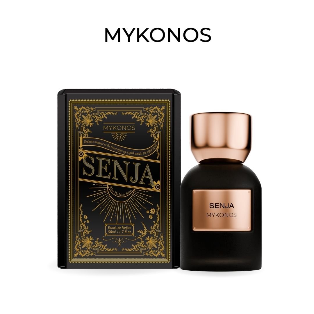 Mykonos Senja Extrait de Parfum – bottle and box