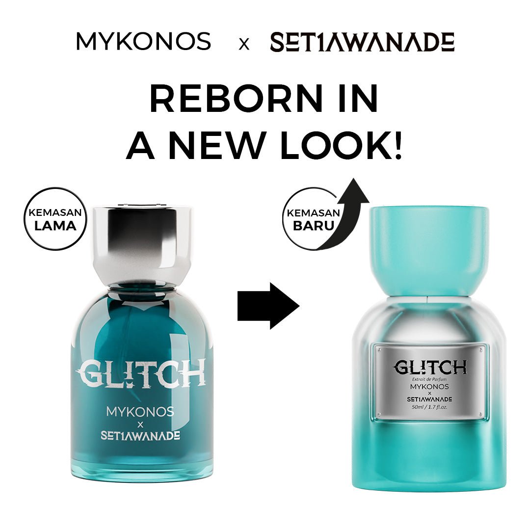 Mykonos x SetiawanAde Glitch Extrait de Parfum – old and new bottle