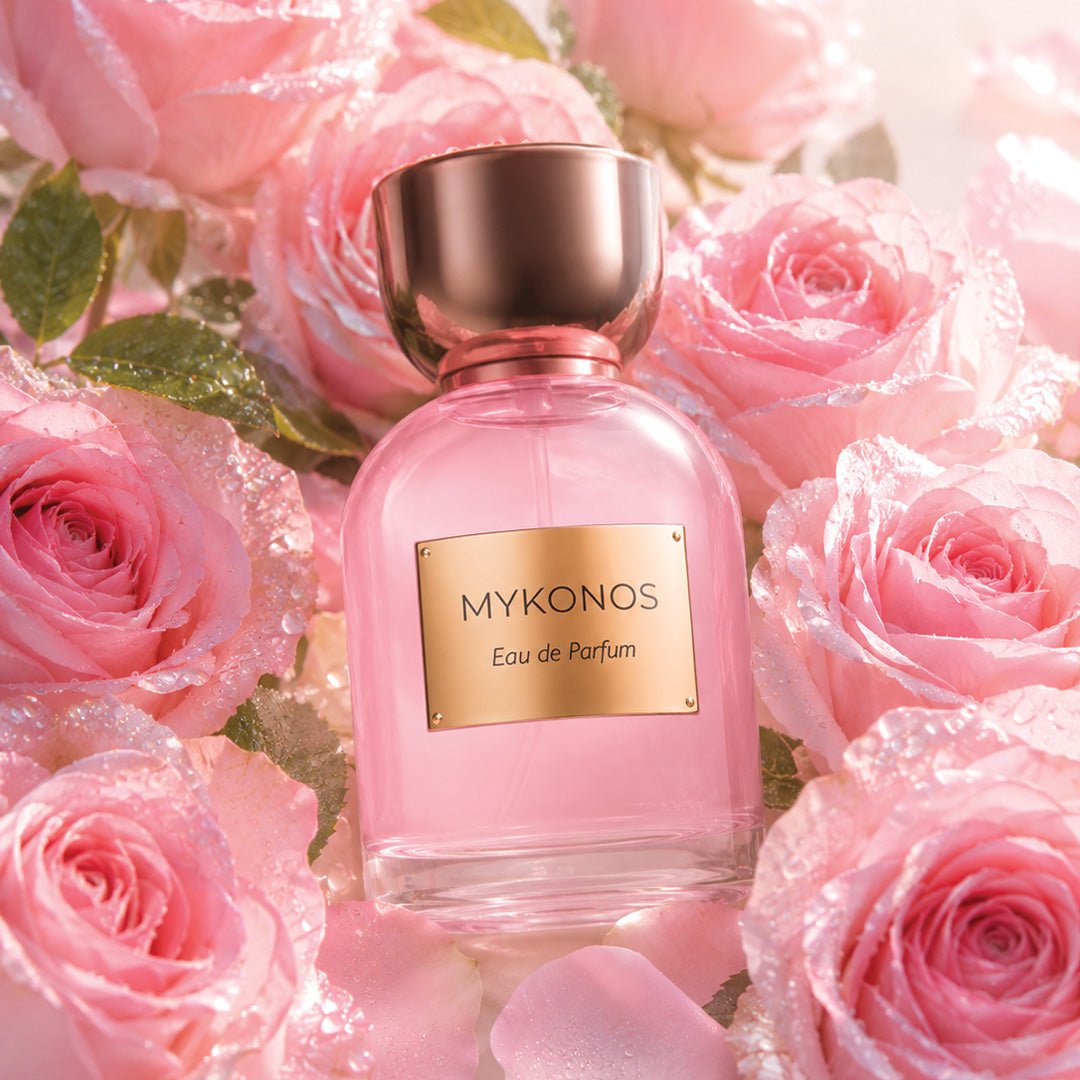 Mykonos Xoxo Rosy Eau de Parfum – styled shot 1